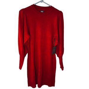 Vince Camuto Women's Size S Red Sweater Dress Long Sleeve Round Neck NEW